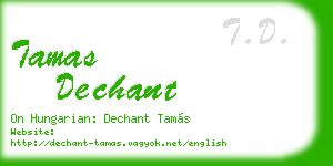 tamas dechant business card